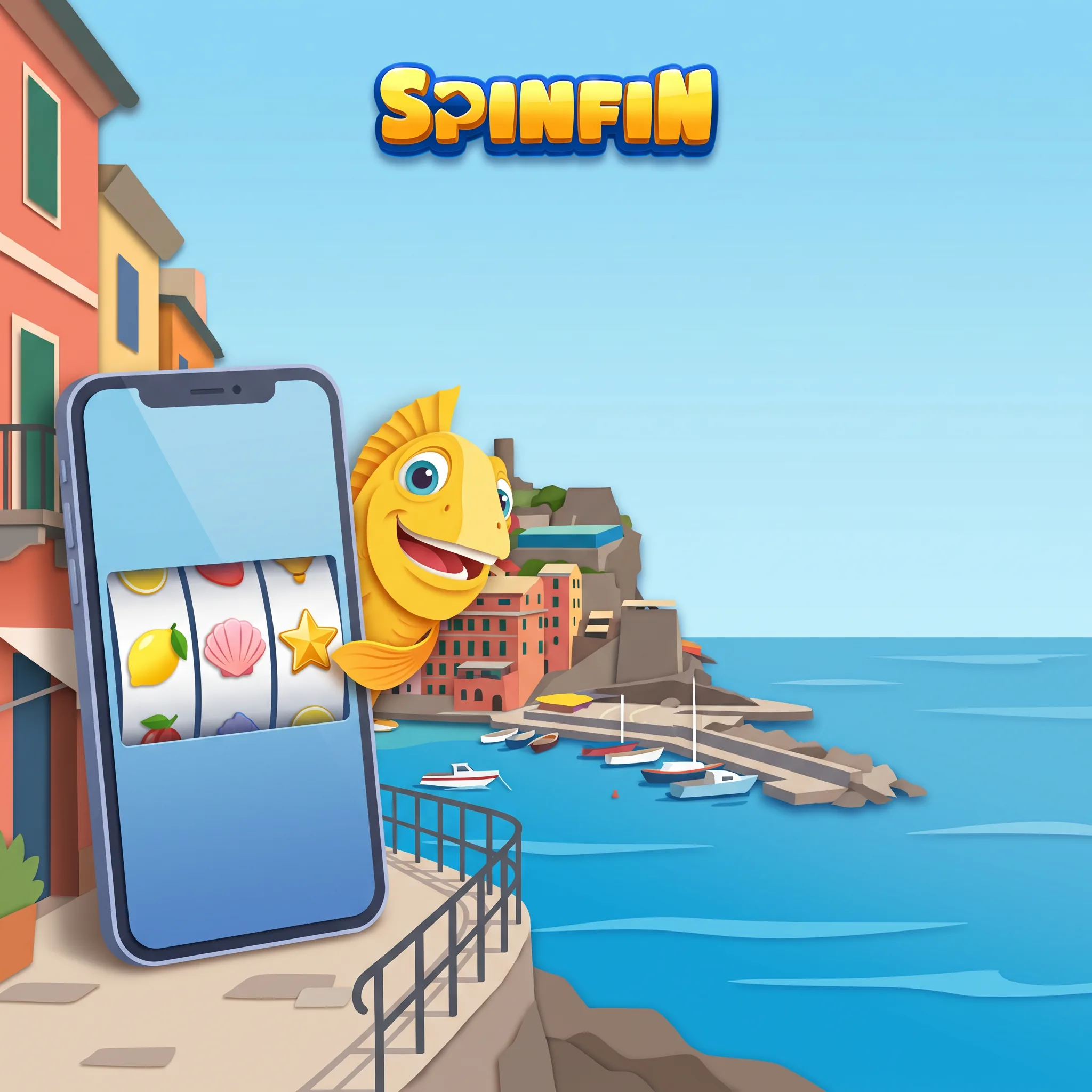 SpinFin da smartphone con il panorama delle Cinque Terre